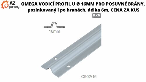 Omega vodicí profil U ø 16 mm pro posuvné brány, pozinkovaný i po hranách